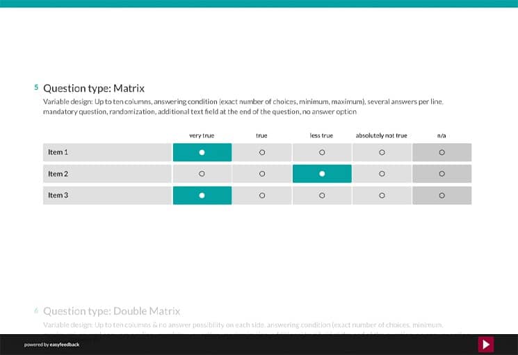 Question Type: Matrix Questions