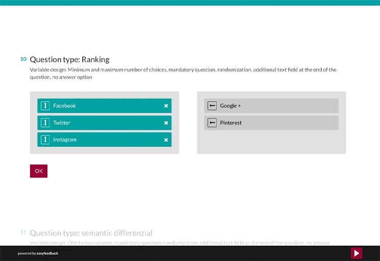 Question Type: Ranking Question