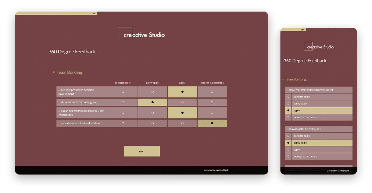 Receive assessments from any device