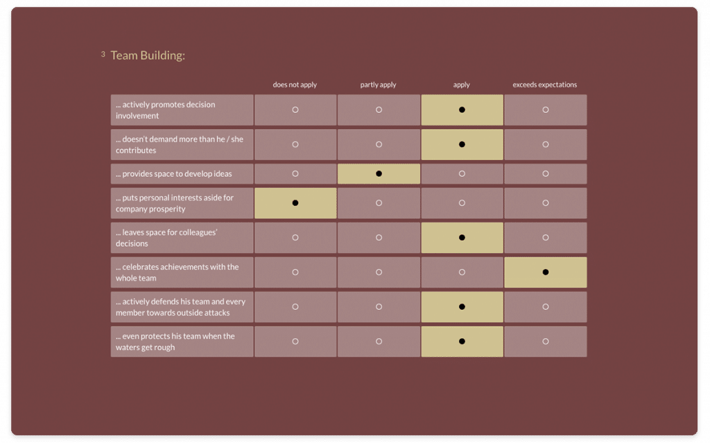 Surveys slider 360 degree feedback