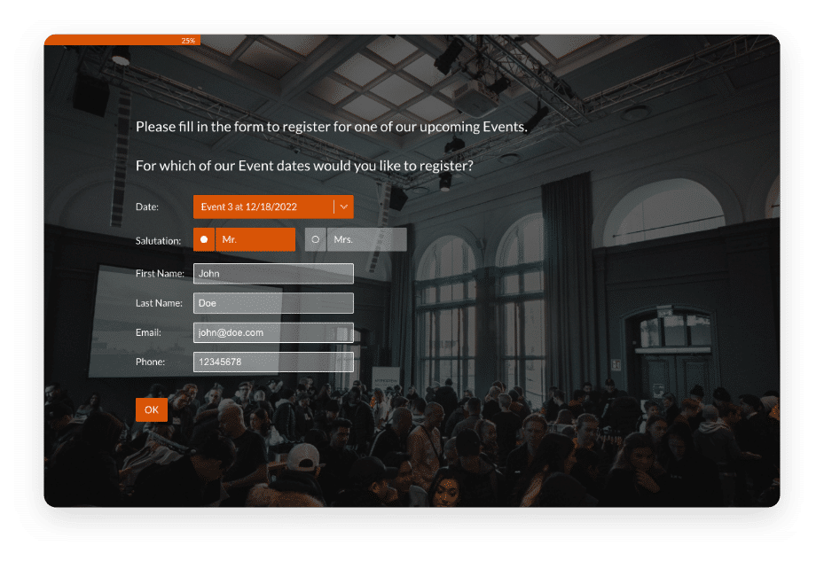 Event registration form