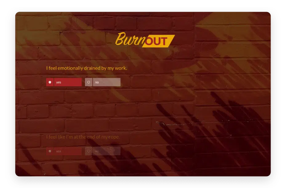 Quiz as burnout test