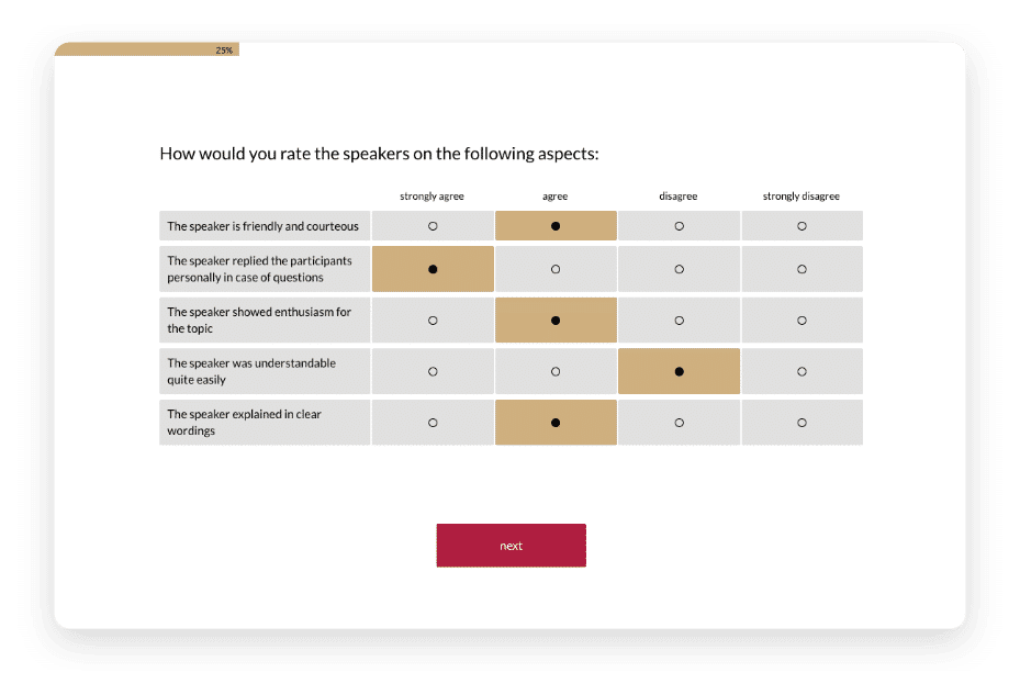 Seminar feedback survey
