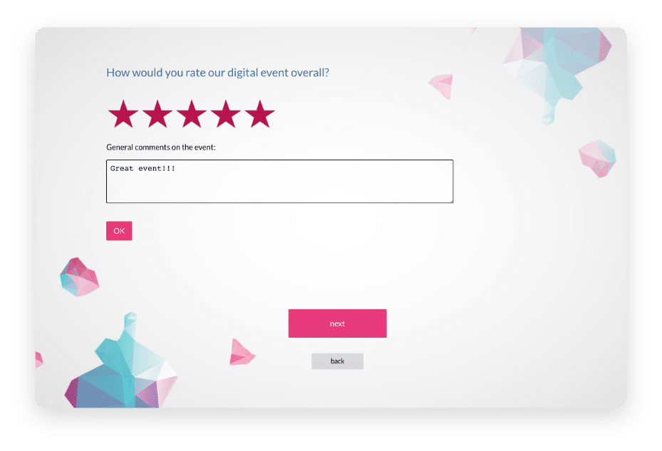 Survey Feedback on the online event