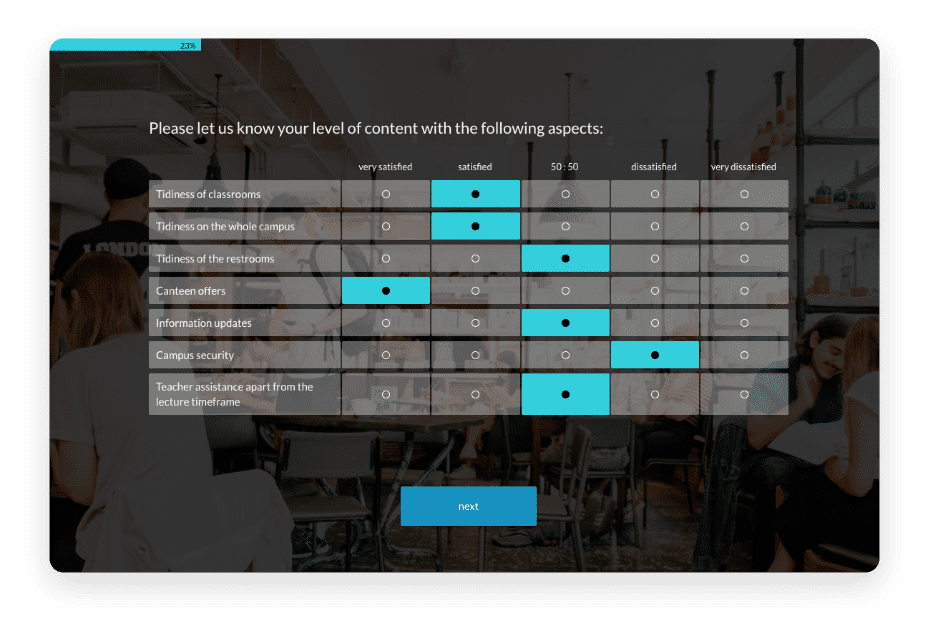 Survey for student and school feedback