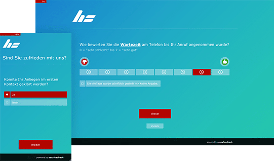 Continuous evaluation of the support line through customer feedback