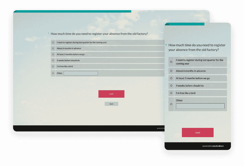 Create a free online poll with easyfeedback