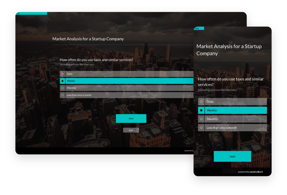 Create a free scientific survey with easyfeedback