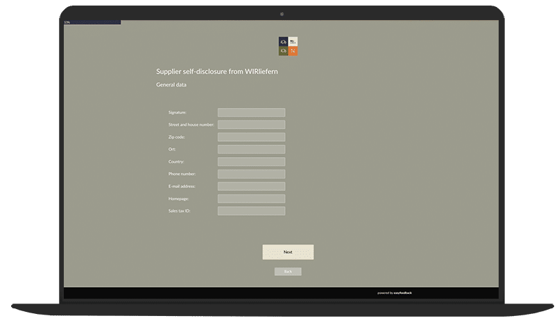 Supplier self-disclosure survey template