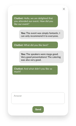 Chat questions for event managers