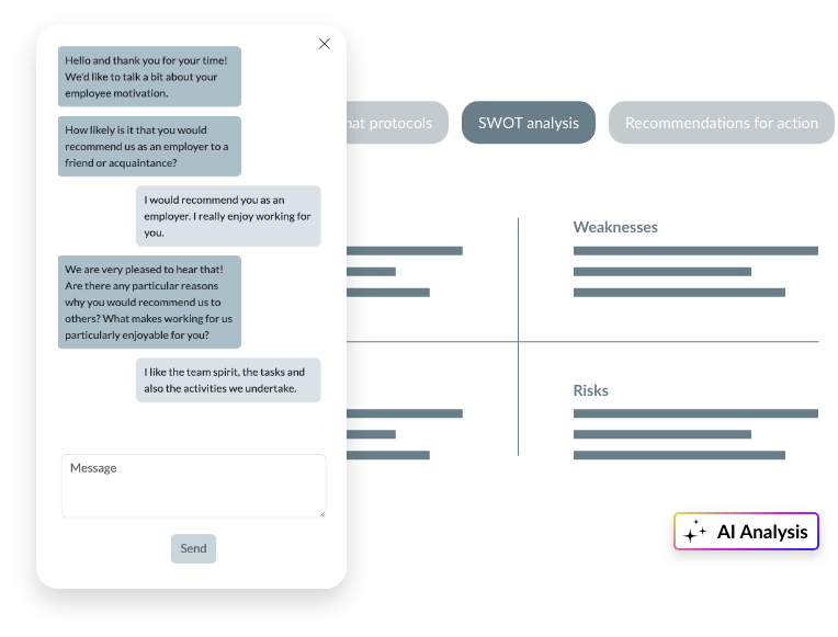 Chat surveys with next level AI analyses