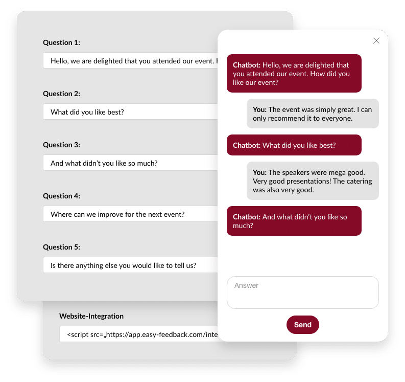 Customize the chat survey to your topic and design