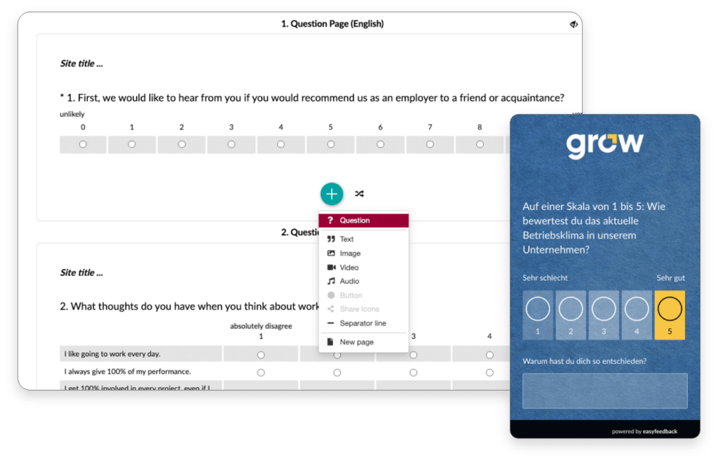 Survey editor with design configurator