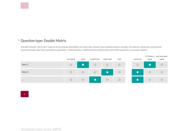 Question Type: Double Matrix Questions