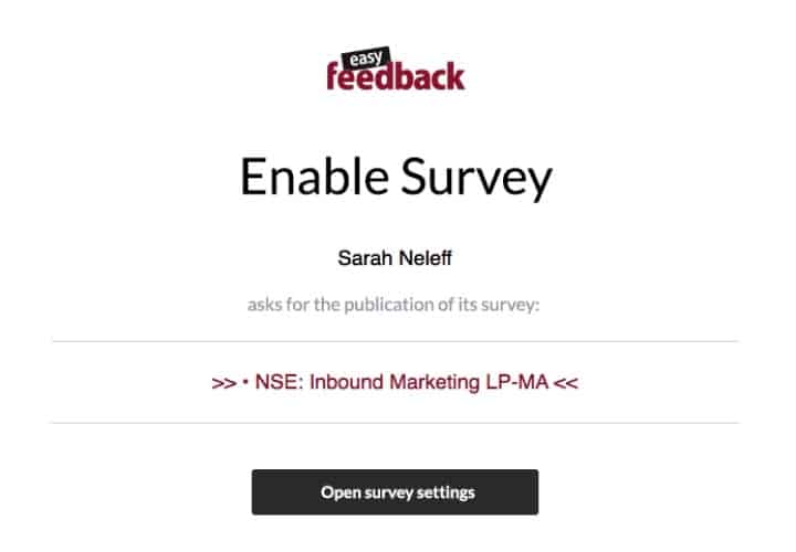 Survey tool - Share survey