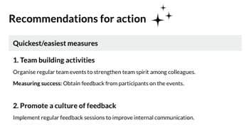 Recommendations for measures