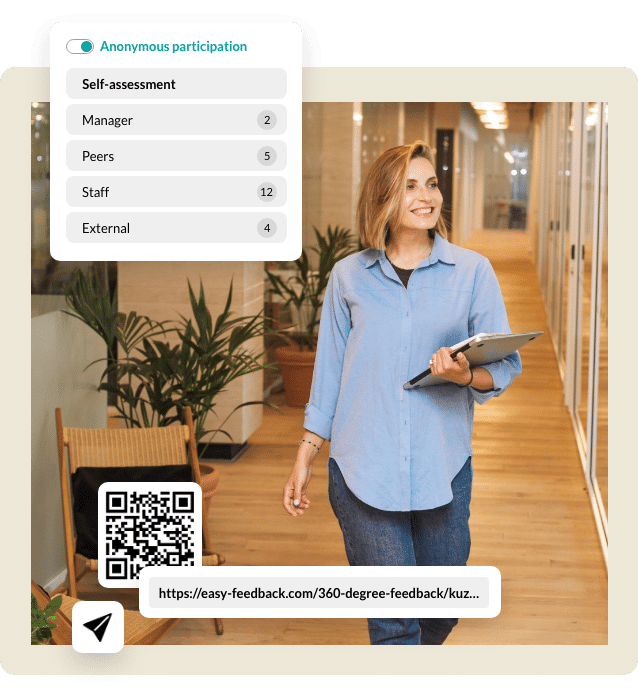 Survey employees anonymously with 360 degree feedback